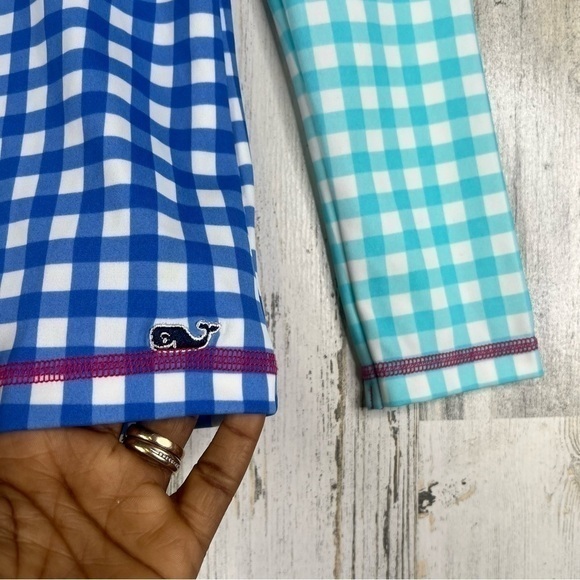 Vineyard Vines Rashguard Kid Girl Swim Shirt Top Swimsuit Coverup Active Gingham - Picture 4 of 11